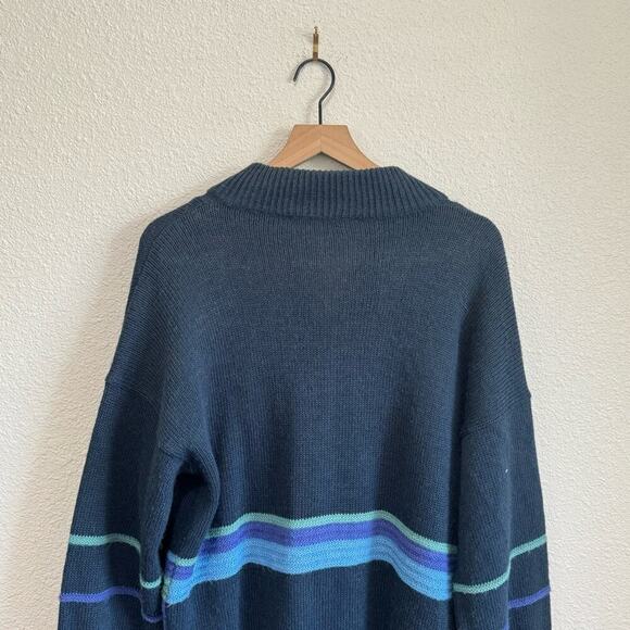 VTG Carina Nucci Womens Cardigan Alpaca Wool Patchwork Grandpa Oversized Knit - Picture 6 of 7